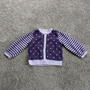 Gymboree Dance Team Purple Polka Dot Kids Cardigan